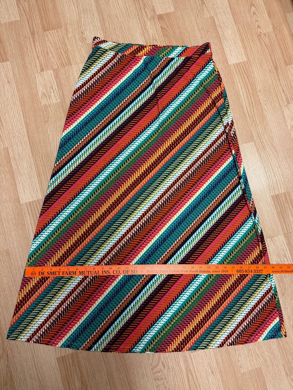 C Multicolor Diagonal Stripe A-Line Maxi Skirt - Picture 3 of 6